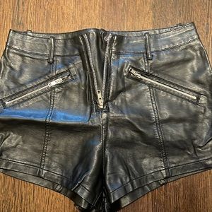 Leather shorts